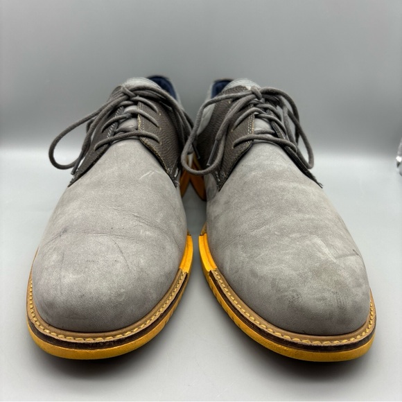 Cole Haan Derby Men's Size 12 M Gray Suede Yellow Soles Casual Shoes (Stains) - Picture 3 of 14